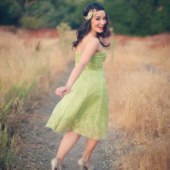 Chartreuse Green Party Dress - Picture 1 of 4